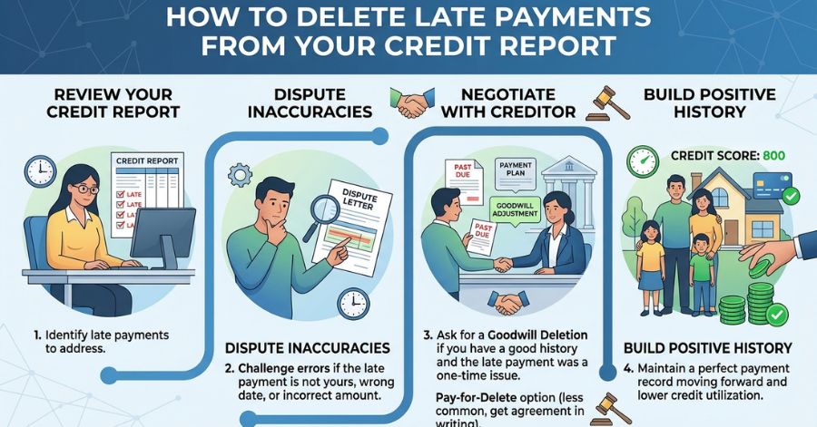 how to delete late payments from credit report