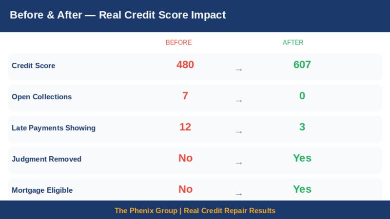 : Real Credit Repair Results: Before and After Score Comparison