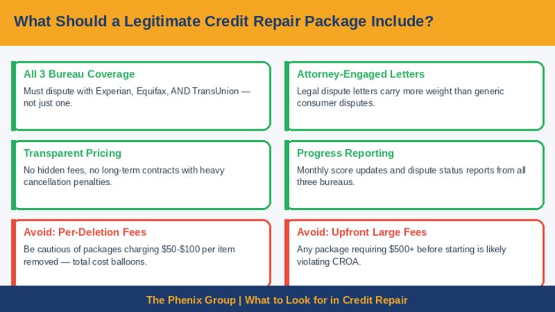 What to Look for in a Legitimate Credit Repair Package