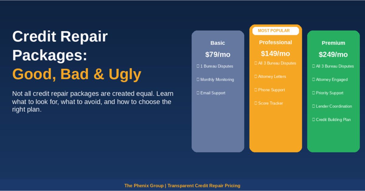 Credit repair packages comparison
