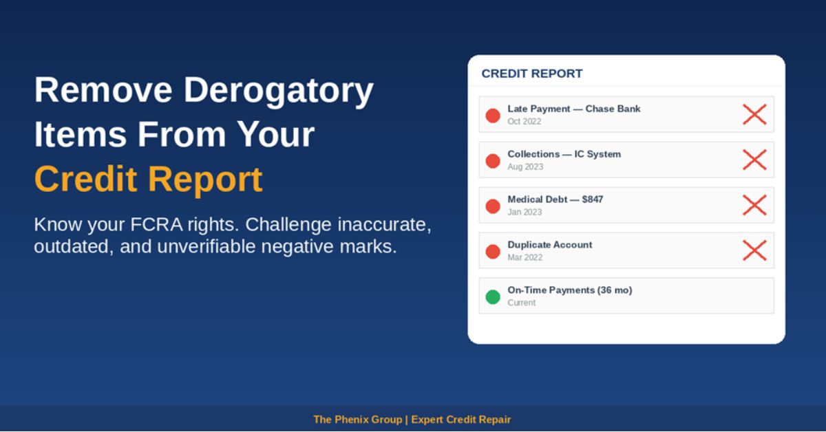 How to Remove Derogatory Items From Your Credit Report